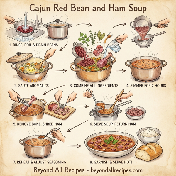 Cajun Red Bean and Ham Soup instructions