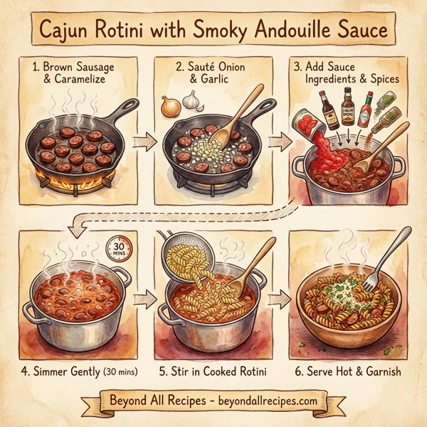 Cajun Rotini with Smoky Andouille Sauce instructions