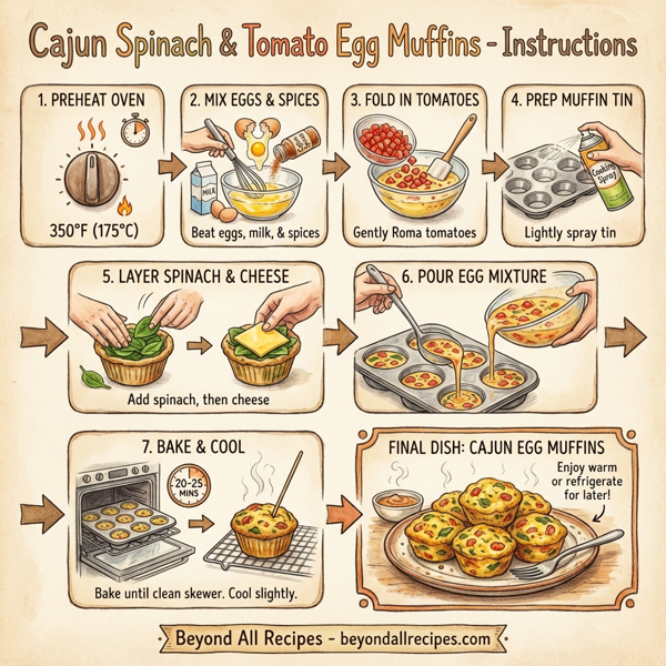 Cajun Spinach & Tomato Egg Muffins instructions