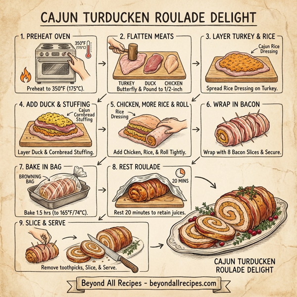Cajun Turducken Roulade Delight instructions