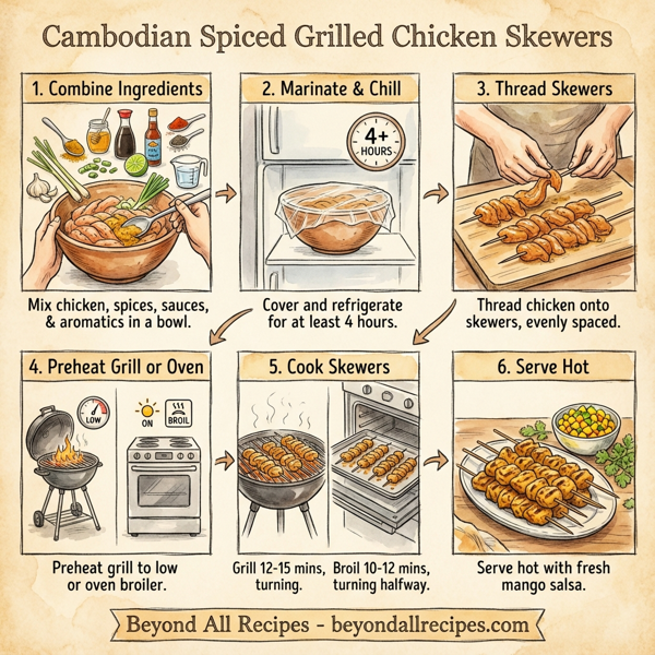 Cambodian Spiced Grilled Chicken Skewers instructions