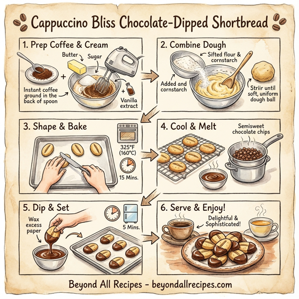 Cappuccino Bliss Chocolate-Dipped Shortbread instructions