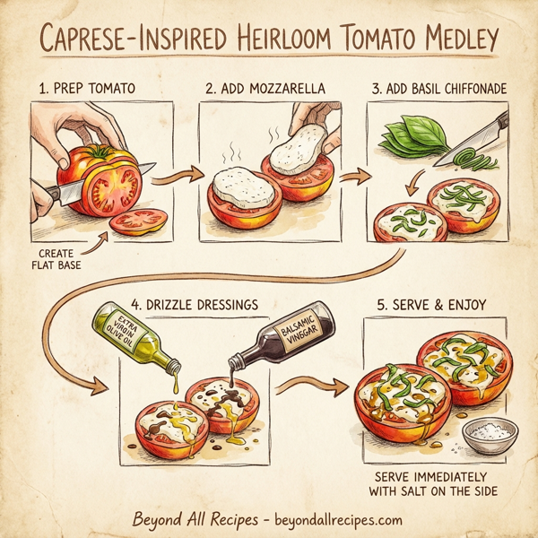 Caprese-Inspired Heirloom Tomato Medley instructions