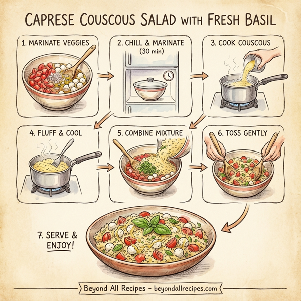 Caprese Couscous Salad with Fresh Basil instructions