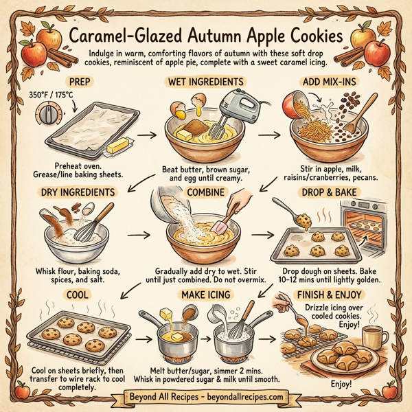 Caramel-Glazed Autumn Apple Cookies instructions