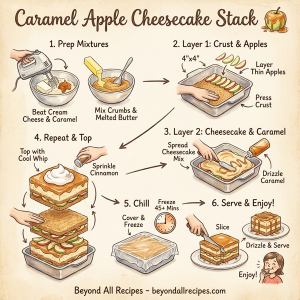 Caramel Apple Cheesecake Stack instructions