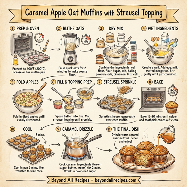 Caramel Apple Oat Muffins with Streusel Topping instructions