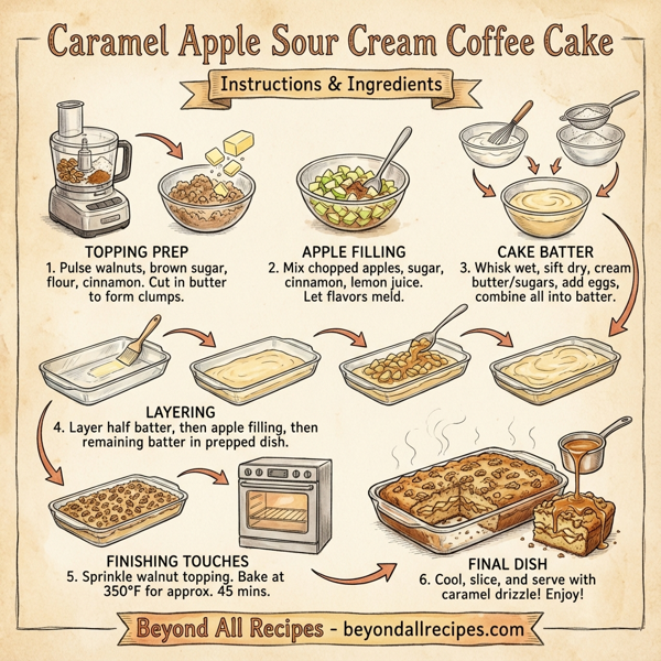 Caramel Apple Sour Cream Coffee Cake instructions