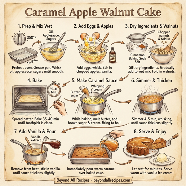 Caramel Apple Walnut Cake instructions