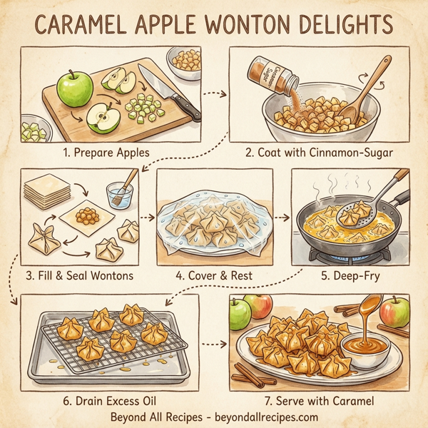 Caramel Apple Wonton Delights instructions