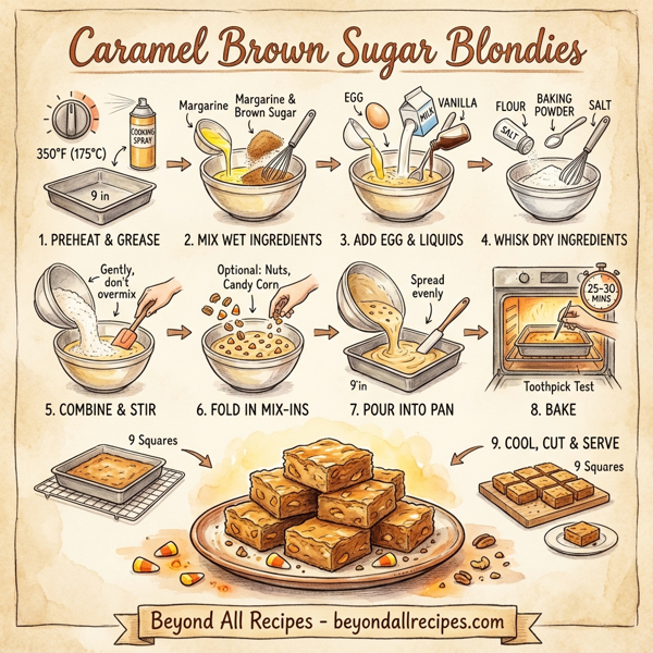 Caramel Brown Sugar Blondies instructions