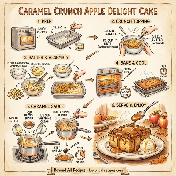 Caramel Crunch Apple Delight Cake instructions