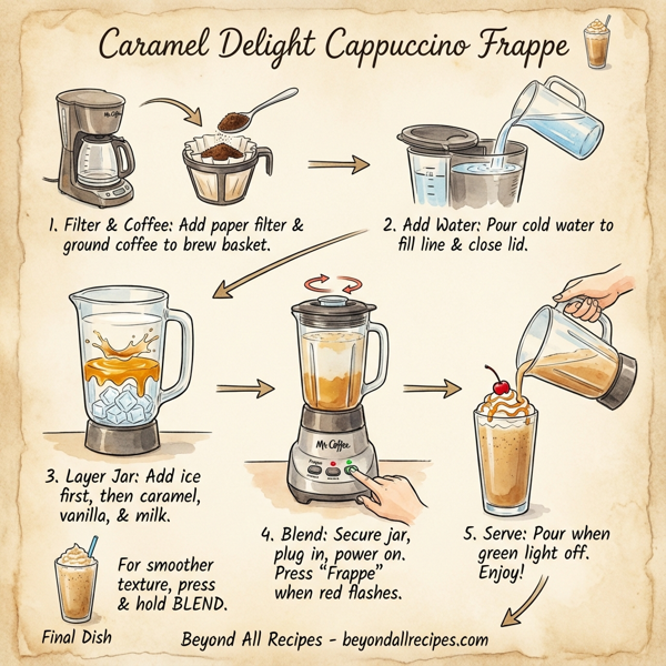 Caramel Delight Cappuccino Frappe instructions