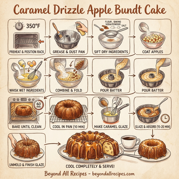 Caramel Drizzle Apple Bundt Cake instructions