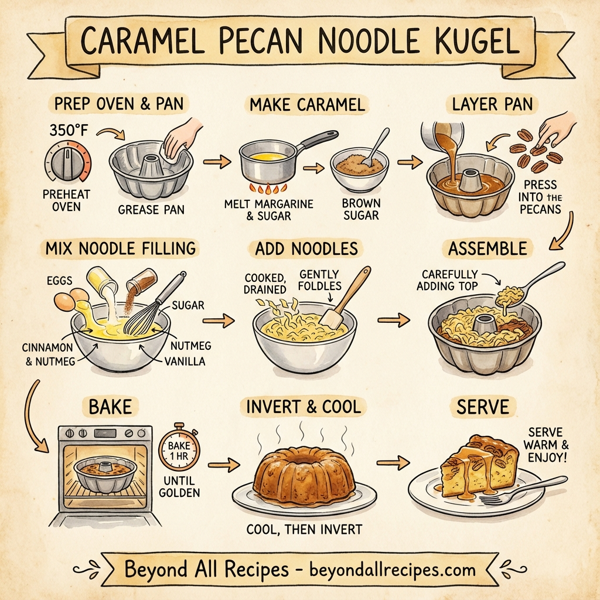 Caramel Pecan Noodle Kugel instructions