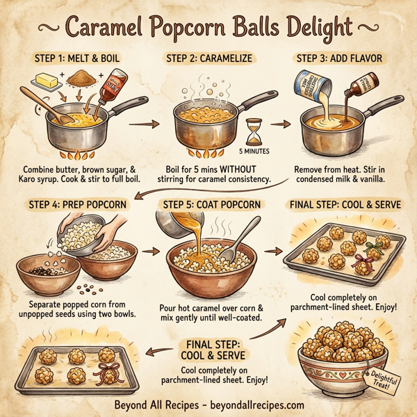 Caramel Popcorn Balls Delight instructions