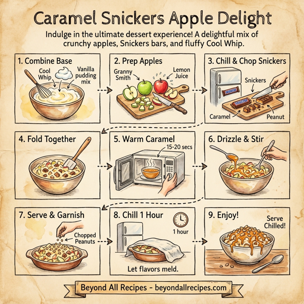 Caramel Snickers Apple Delight instructions