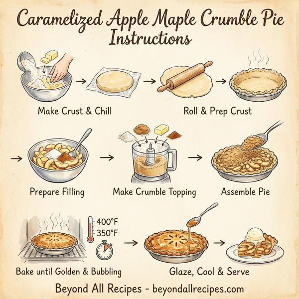 Caramelized Apple Maple Crumble Pie instructions