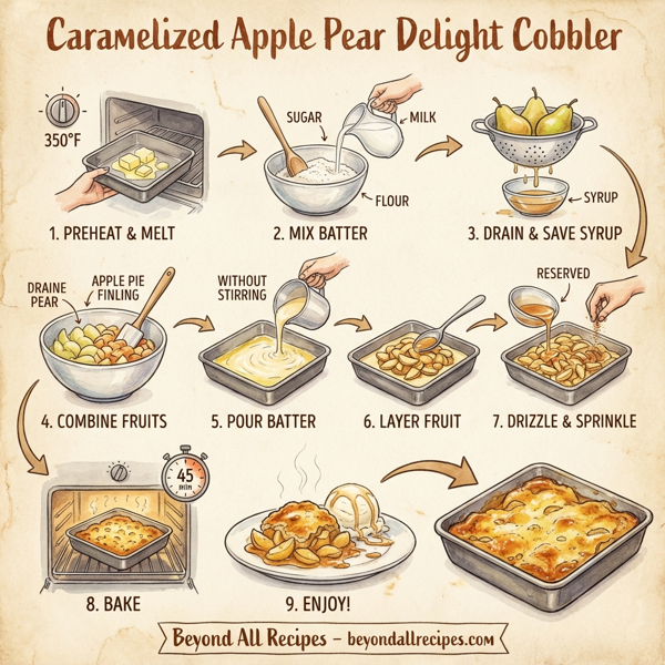 Caramelized Apple Pear Delight Cobbler instructions
