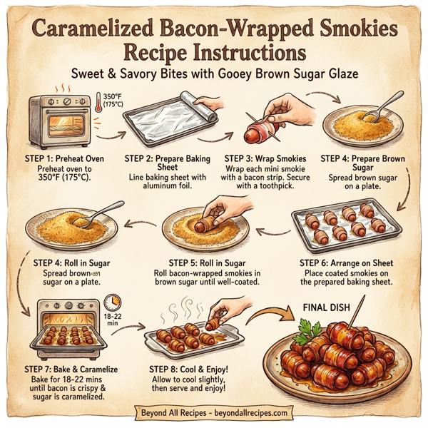 Caramelized Bacon-Wrapped Smokies instructions