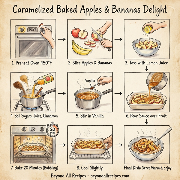 Caramelized Baked Apples & Bananas Delight instructions