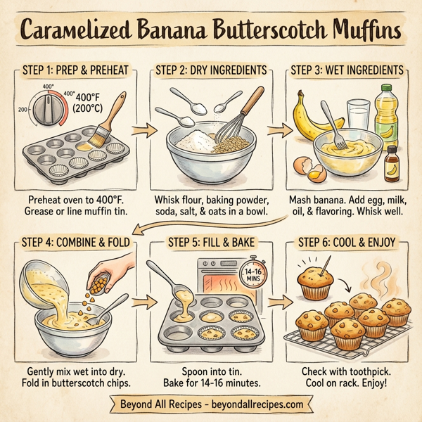 Caramelized Banana Butterscotch Muffins instructions