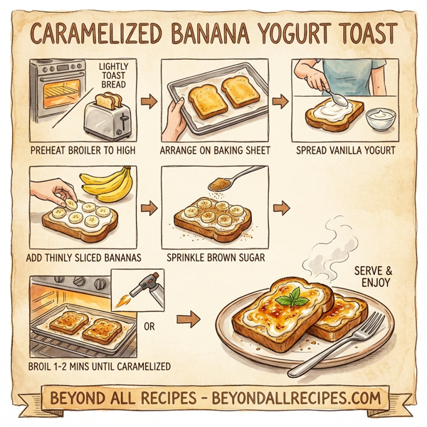 Caramelized Banana Yogurt Toast instructions