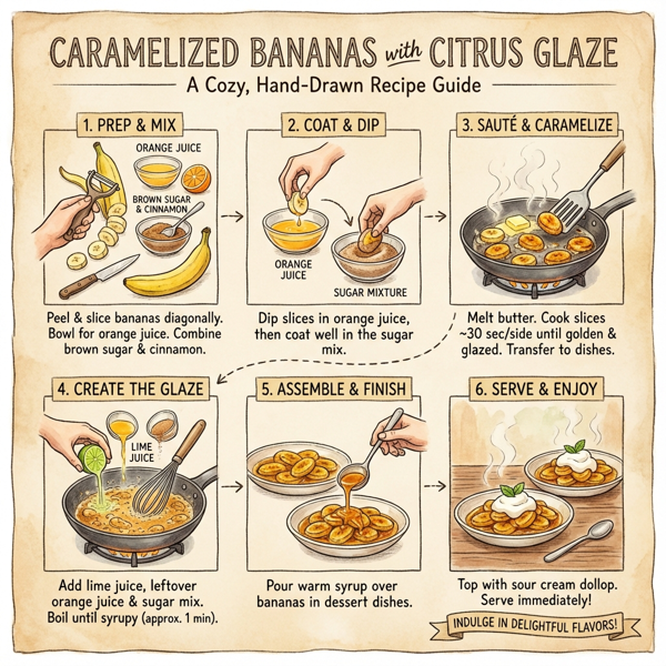 Caramelized Bananas with Citrus Glaze instructions