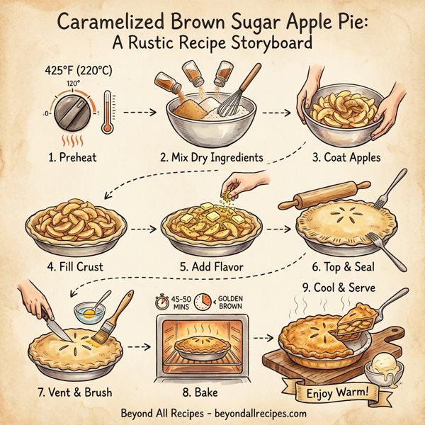 Caramelized Brown Sugar Apple Pie instructions