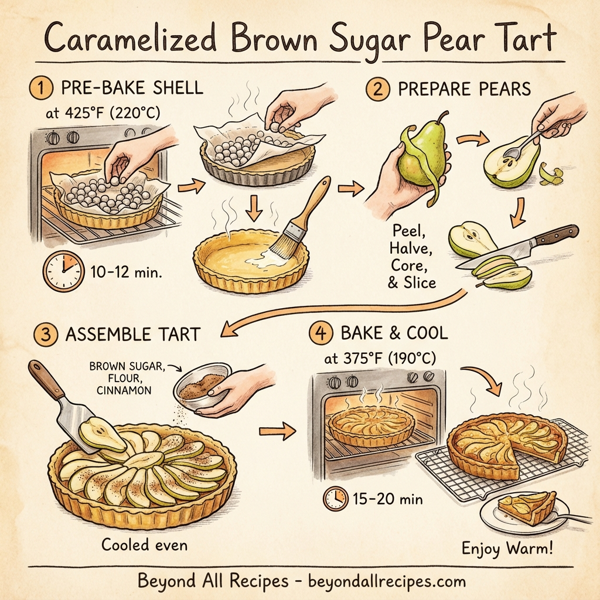Caramelized Brown Sugar Pear Tart instructions
