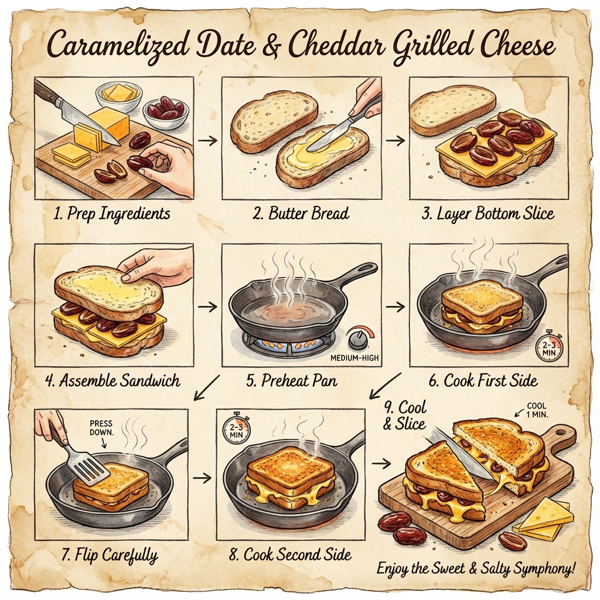 Caramelized Date & Cheddar Grilled Cheese instructions