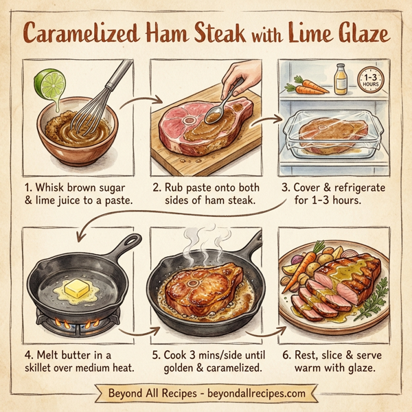 Caramelized Ham Steak with Lime Glaze instructions