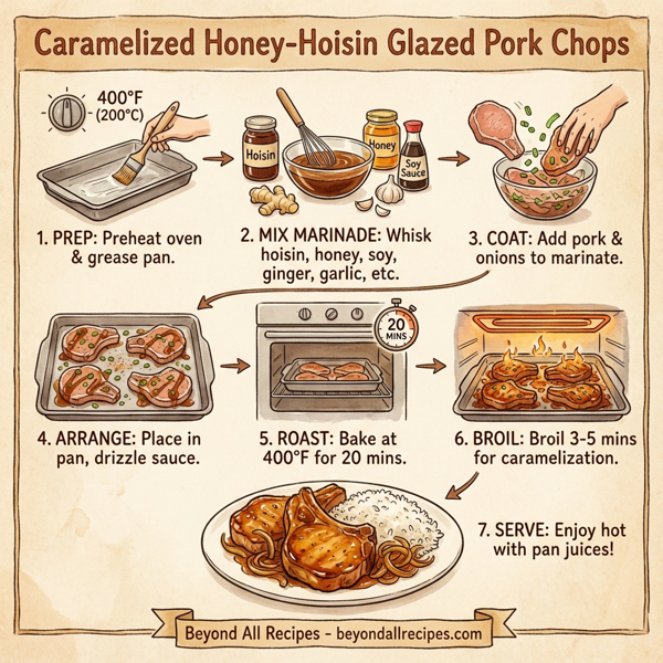 Caramelized Honey-Hoisin Glazed Pork Chops instructions