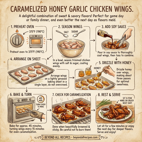 Caramelized Honey Garlic Chicken Wings instructions