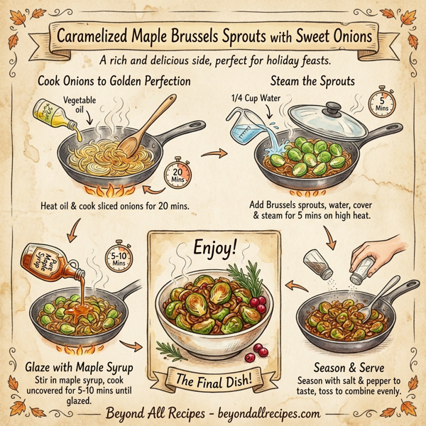 Caramelized Maple Brussels Sprouts with Sweet Onions instructions