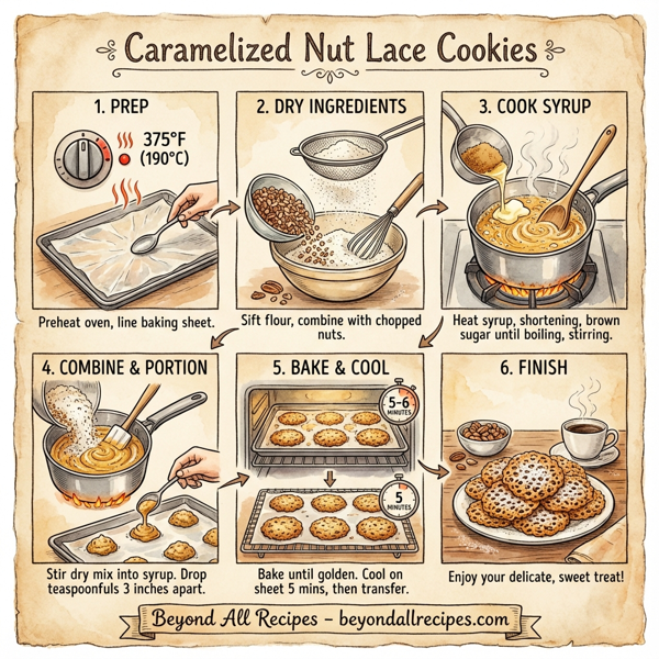 Caramelized Nut Lace Cookies instructions