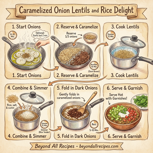 Caramelized Onion Lentils and Rice Delight instructions