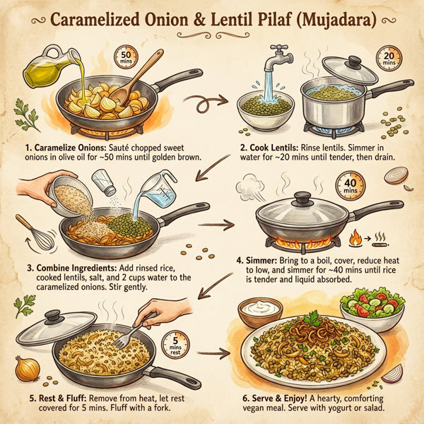 Caramelized Onion and Lentil Pilaf instructions