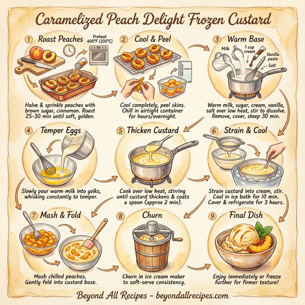 Caramelized Peach Delight Frozen Custard instructions