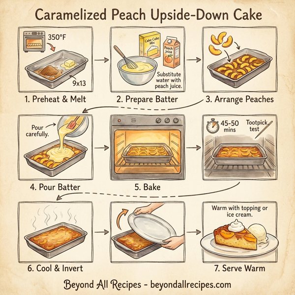Caramelized Peach Upside-Down Cake instructions