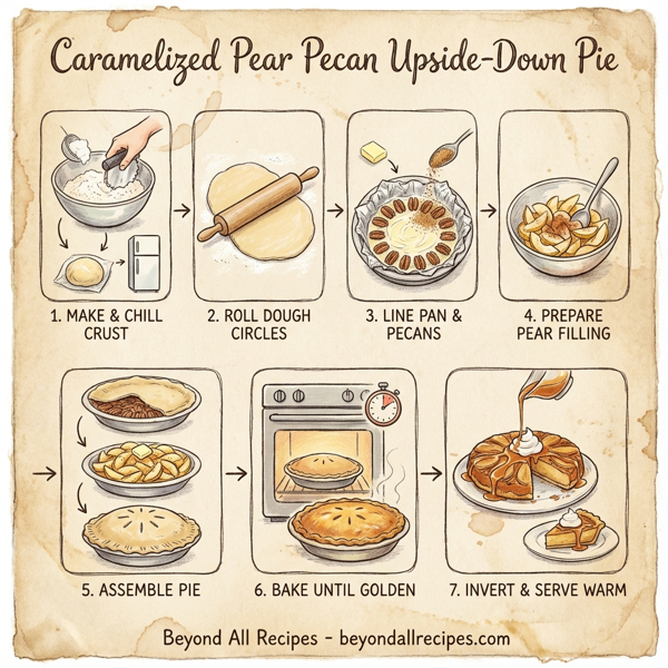 Caramelized Pear Pecan Upside-Down Pie instructions