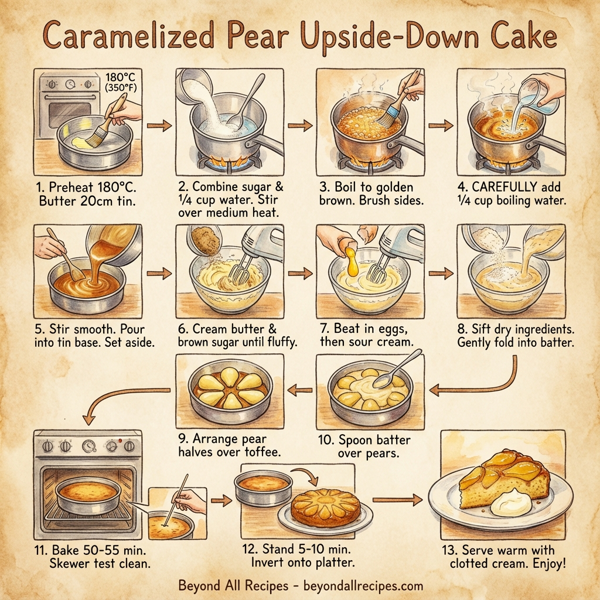 Caramelized Pear Upside-Down Cake instructions