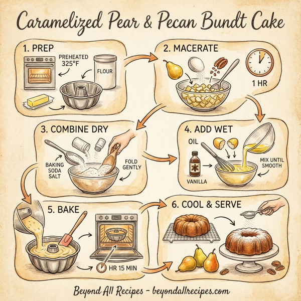 Caramelized Pear & Pecan Bundt Cake instructions
