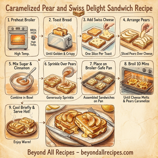 Caramelized Pear and Swiss Delight Sandwich instructions