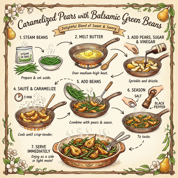 Caramelized Pears with Balsamic Green Beans instructions