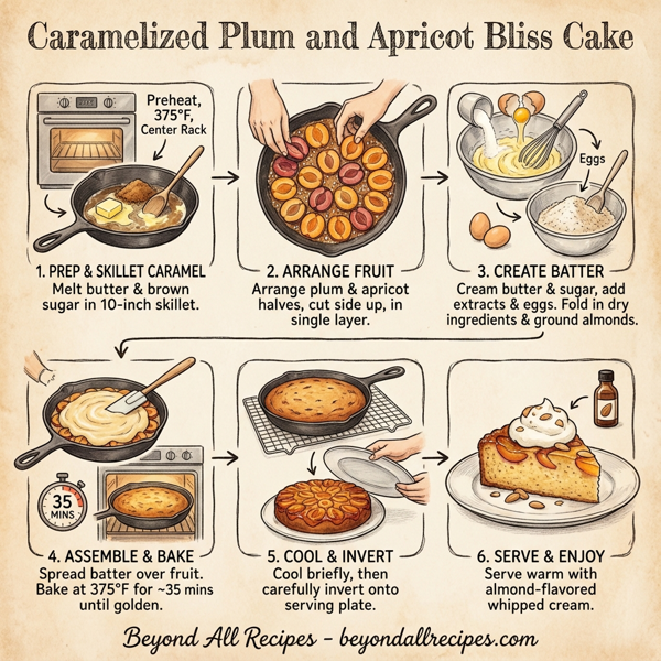 Caramelized Plum and Apricot Bliss Cake instructions