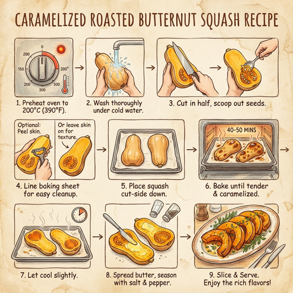 Caramelized Roasted Butternut Squash instructions