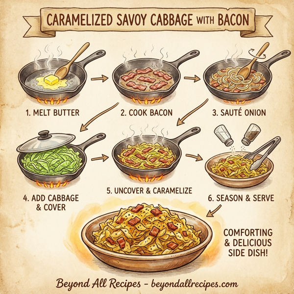Caramelized Savoy Cabbage with Bacon instructions