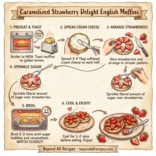 Caramelized Strawberry Delight English Muffins instructions