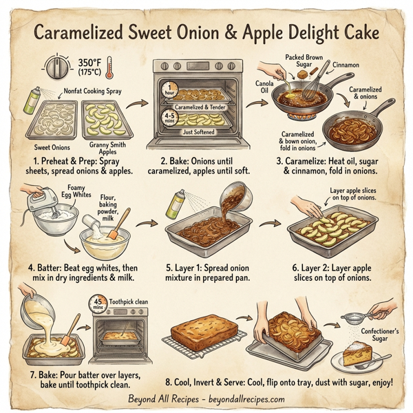 Caramelized Sweet Onion & Apple Delight Cake instructions